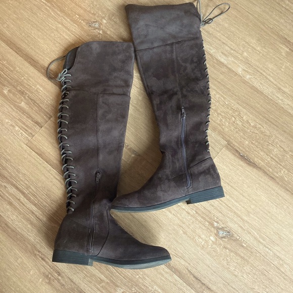 LFL by Lust For Life Grey Over The Knee Boots - Picture 1 of 6